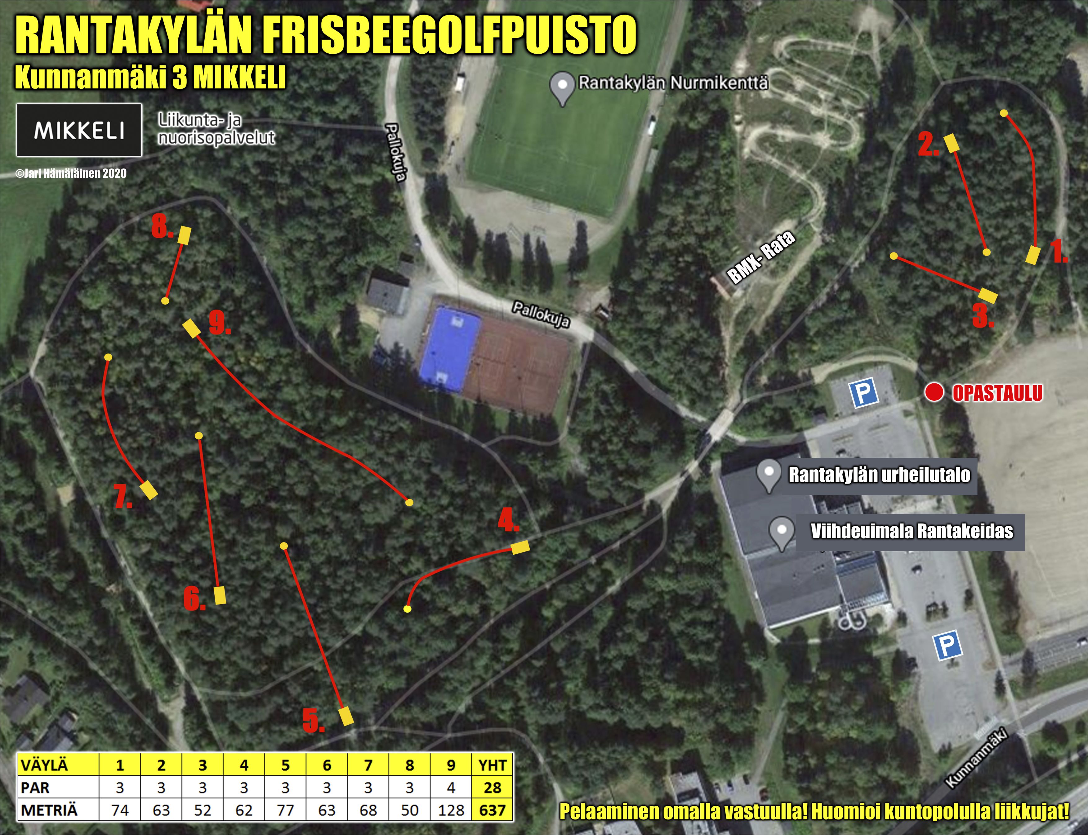 pallokuja 6 helsinki kartta Rantakylän frisbeegolfpuisto   Radat   Frisbeegolfradat.fi